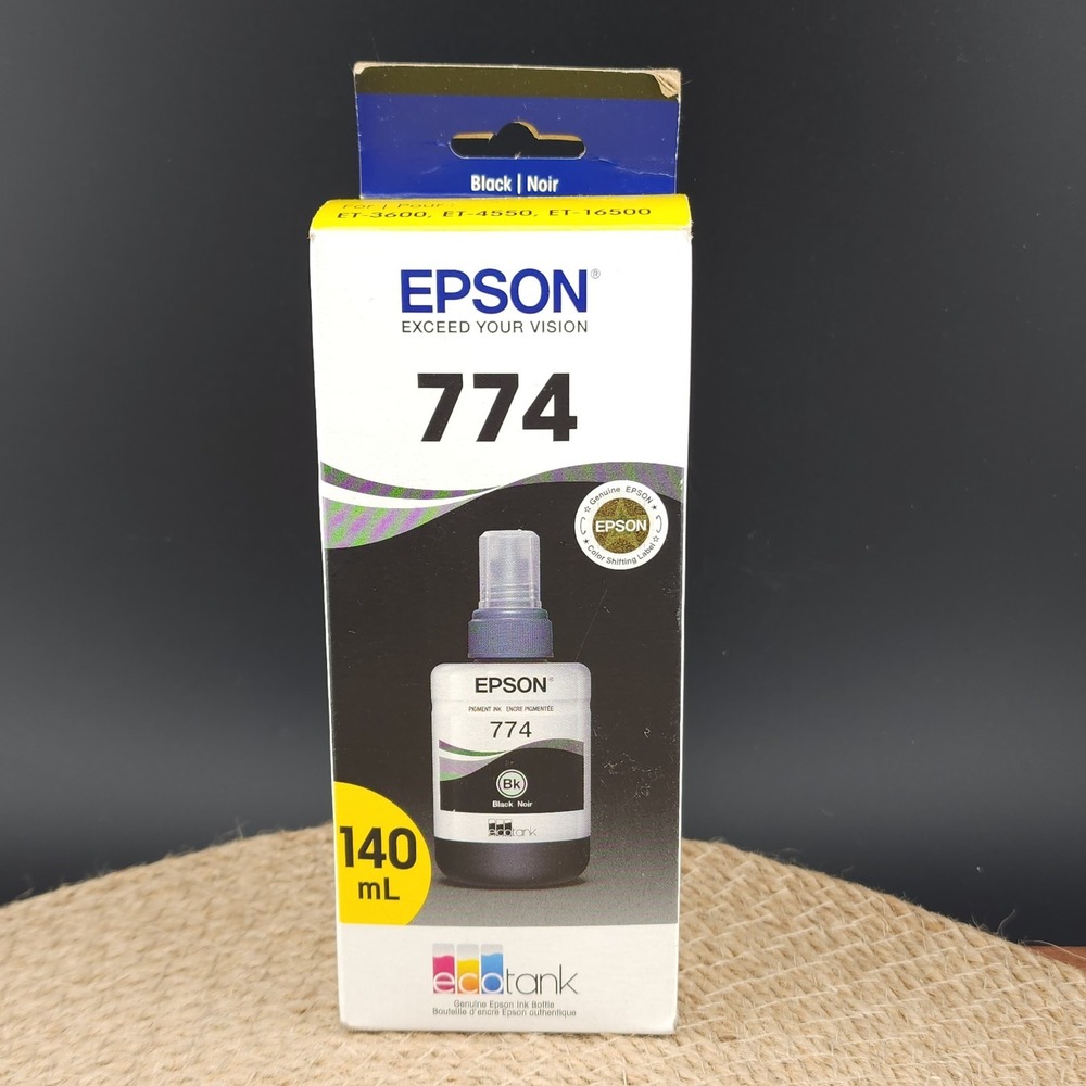 Genuine Epson 774 Pigment Black Ink Bottle EcoTank Printers ET-3600 ET-4550‎ OEM